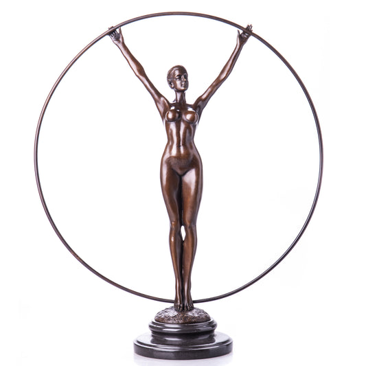 Statue en Bronze Femme au Cerceau
