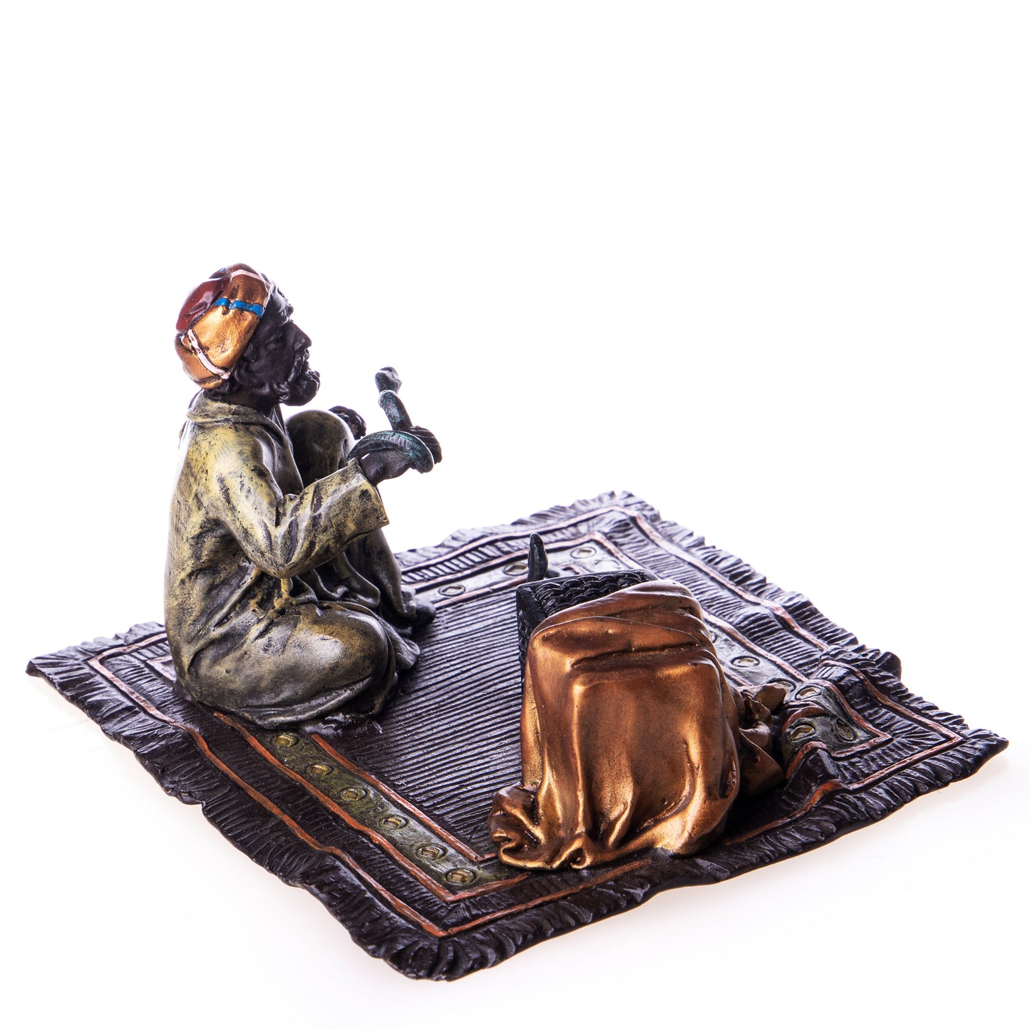 Statue en Bronze Arabe aux Serpents