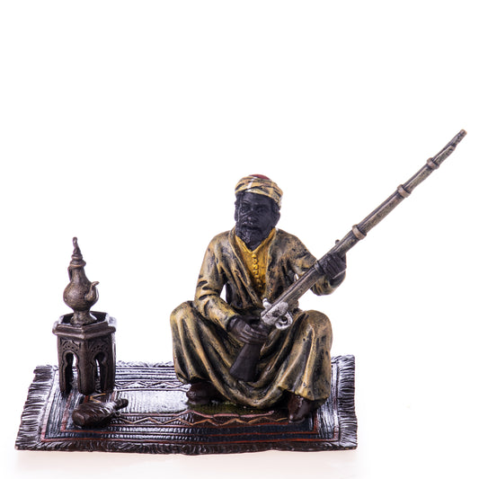 Statue en Bronze Arabe au fusil