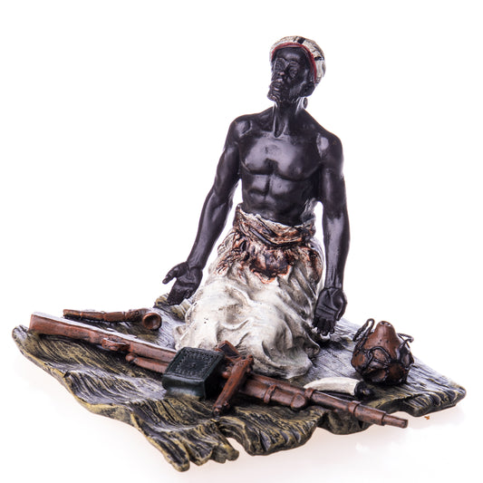 Statue en Bronze Arabe au fusil