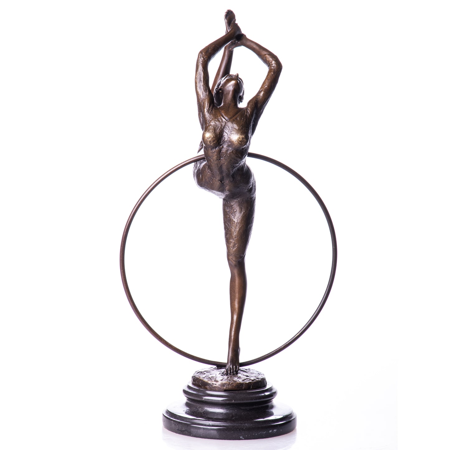 Statue en Bronze Gymnaste au Cerceau