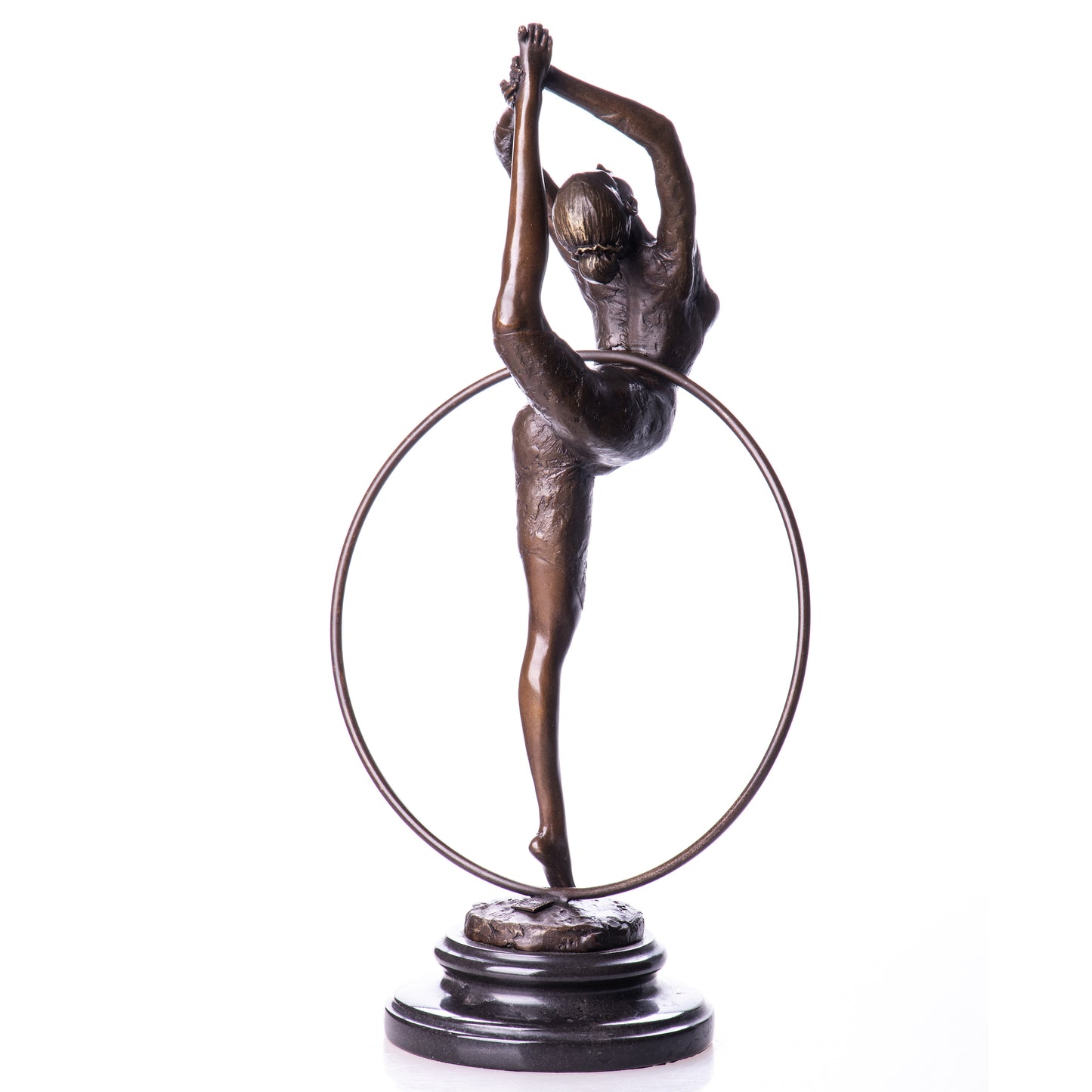 Statue en Bronze Gymnaste au Cerceau