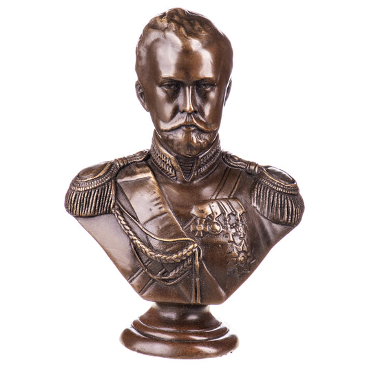 Statue en Bronze Buste Tsar Nicolas II