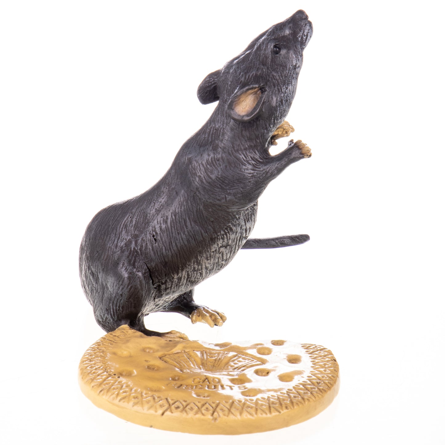 Statue en Bronze Souris au Biscuit