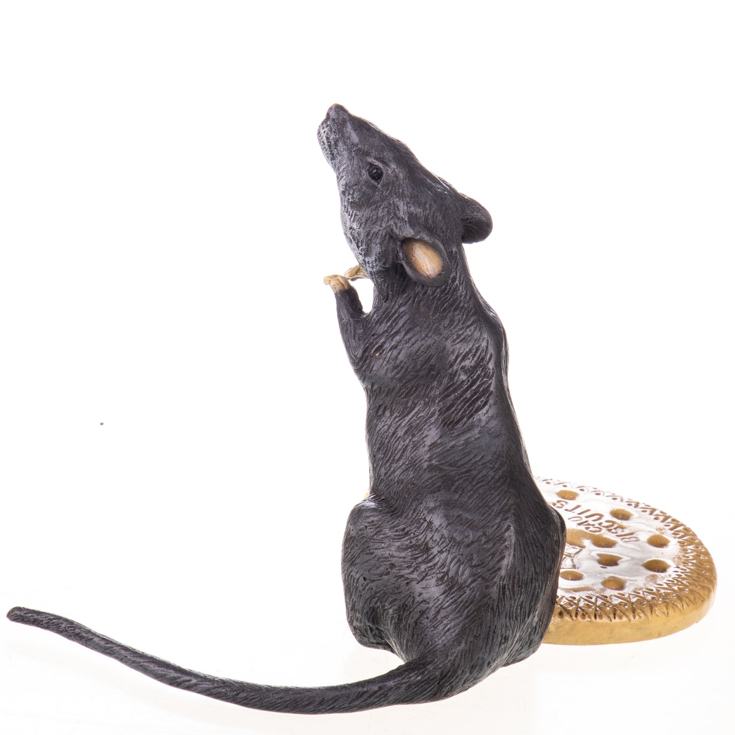 Statue en Bronze Souris au Biscuit