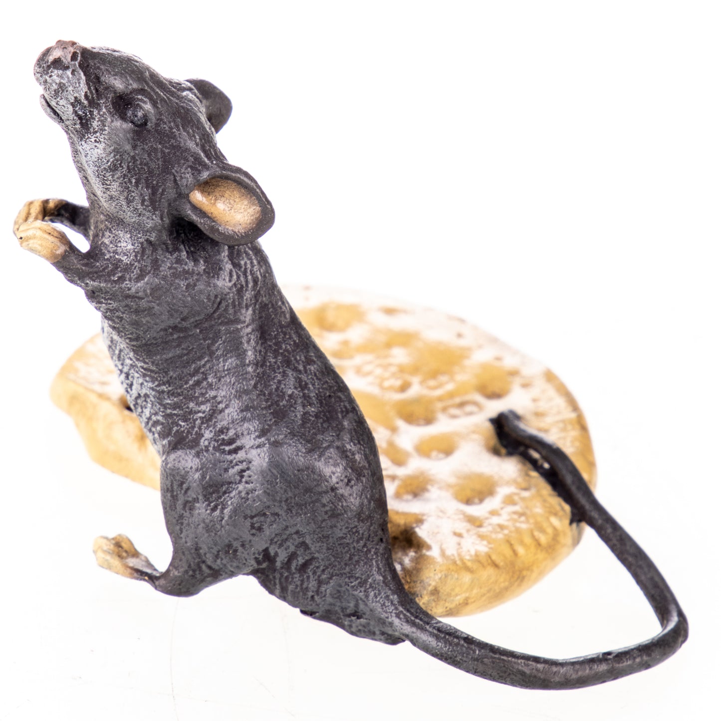 Statue en Bronze Souris au Biscuit