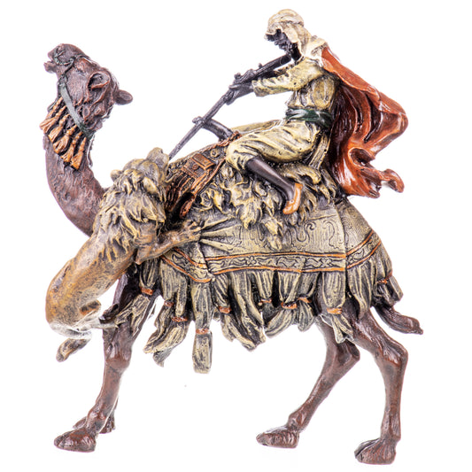 Statue en Bronze Arabe chasseur de Lion