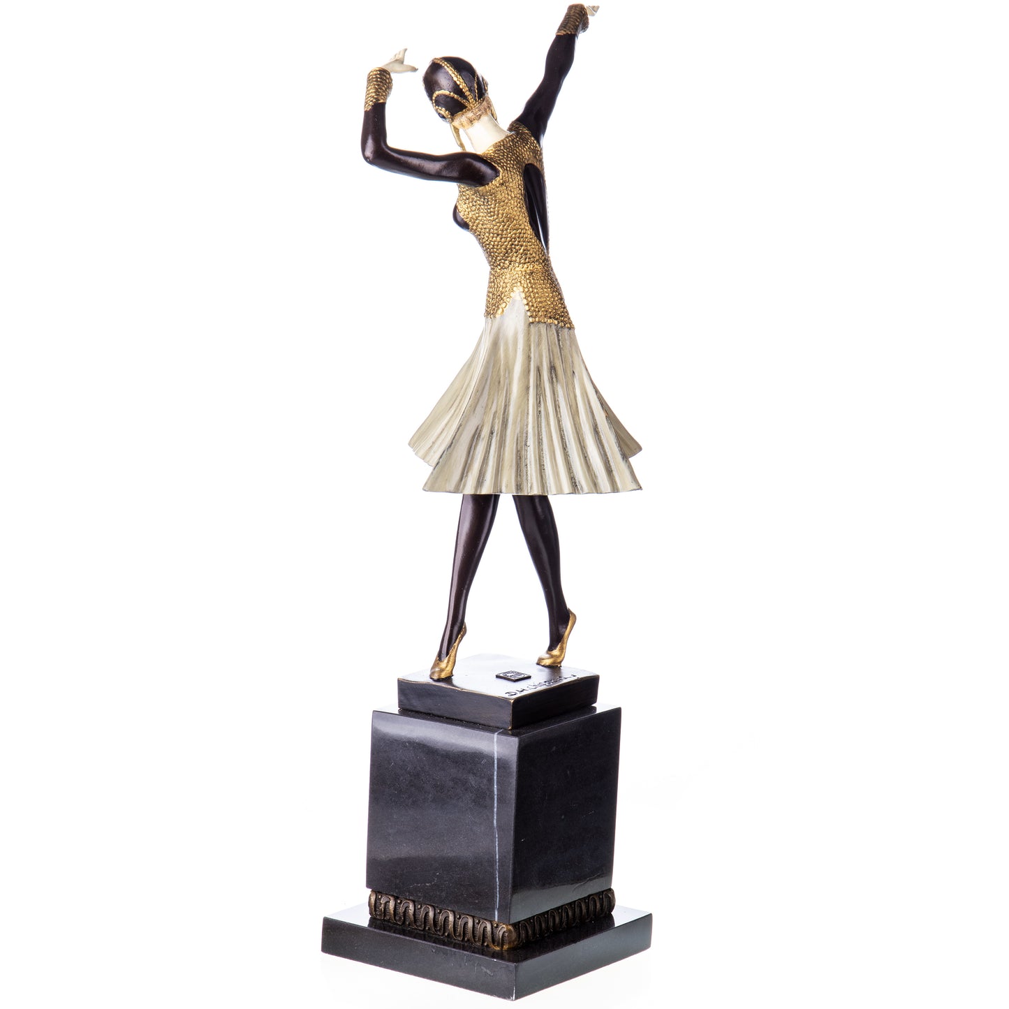 Sculpture en Bronze d'une Danseuse Art Déco,posture gracieuse,finition multicolore.