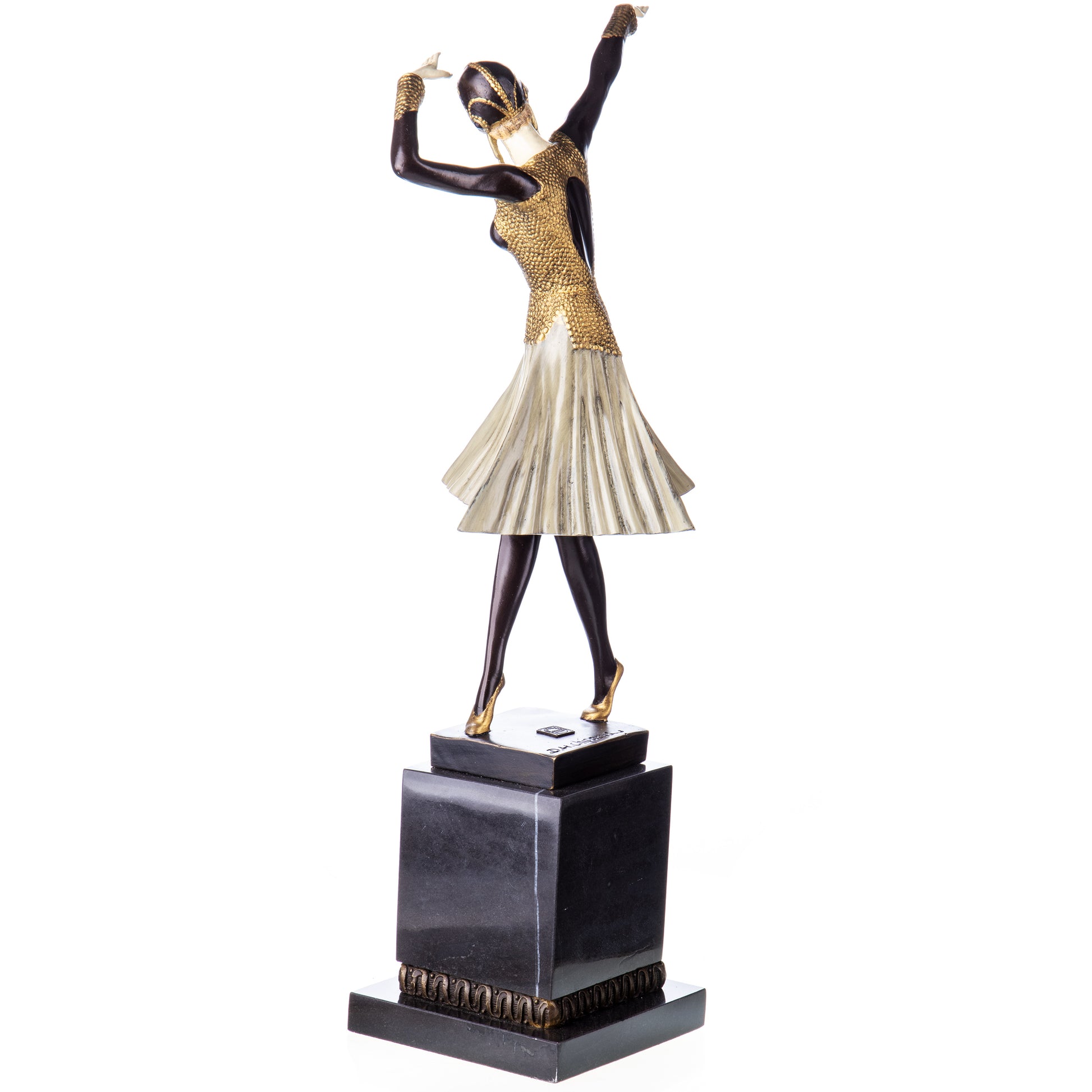 Sculpture en Bronze d'une Danseuse Art Déco,posture gracieuse,finition multicolore.