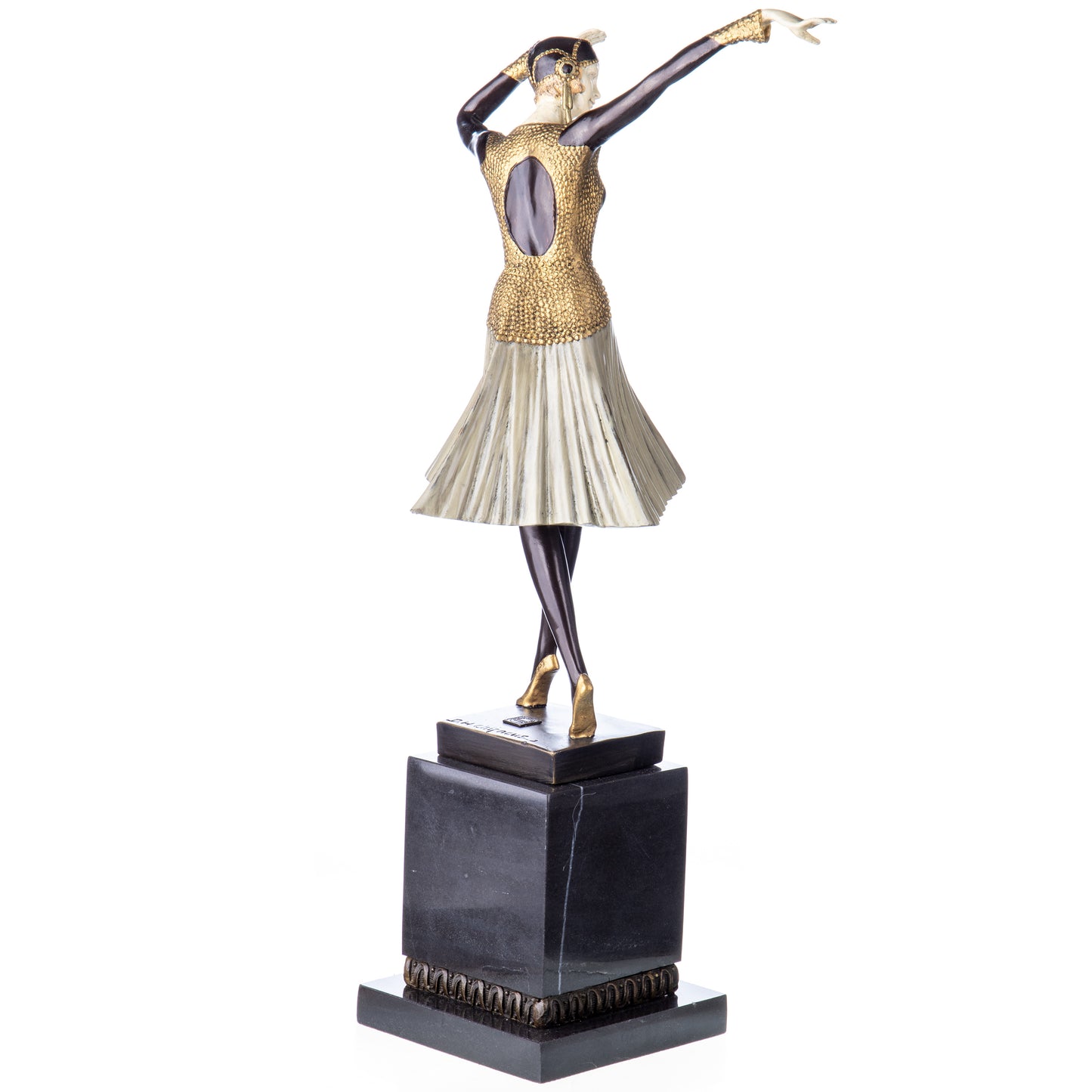 Sculpture en Bronze d'une Danseuse Art Déco,posture gracieuse,finition multicolore.
