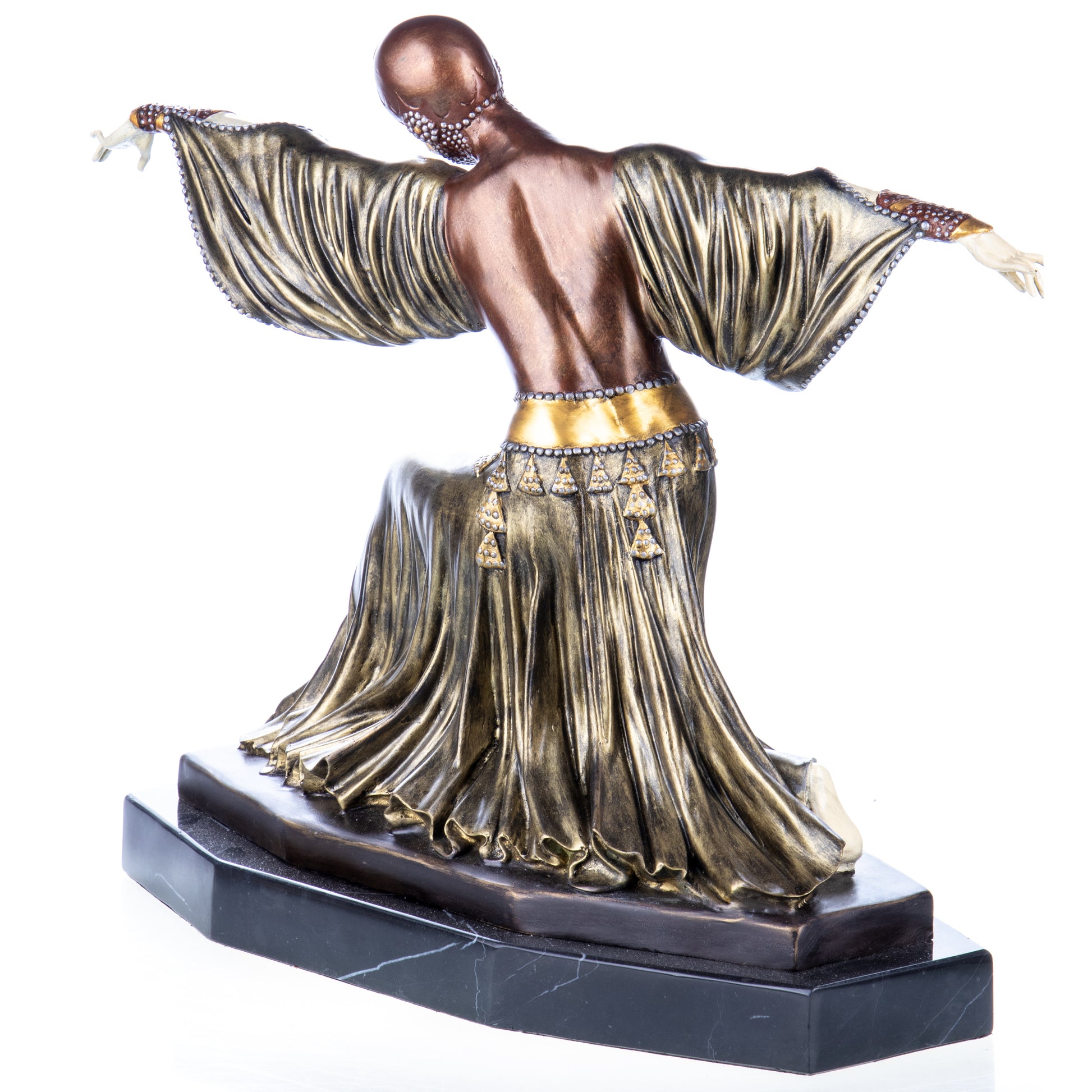 Sculpture en Bronze d'une Danseuse Art Déco,posture gracieuse,finition multicolore.