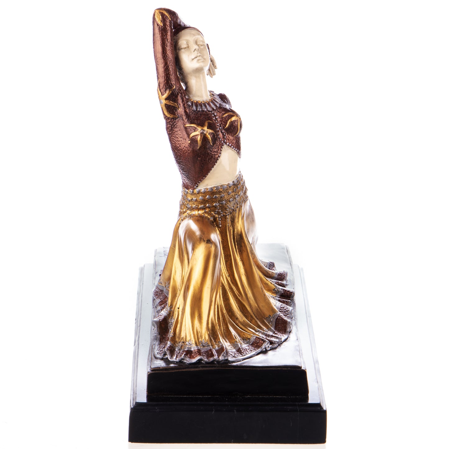 Sculpture en Bronze d'une Danseuse Art Déco,posture gracieuse,finition multicolore.