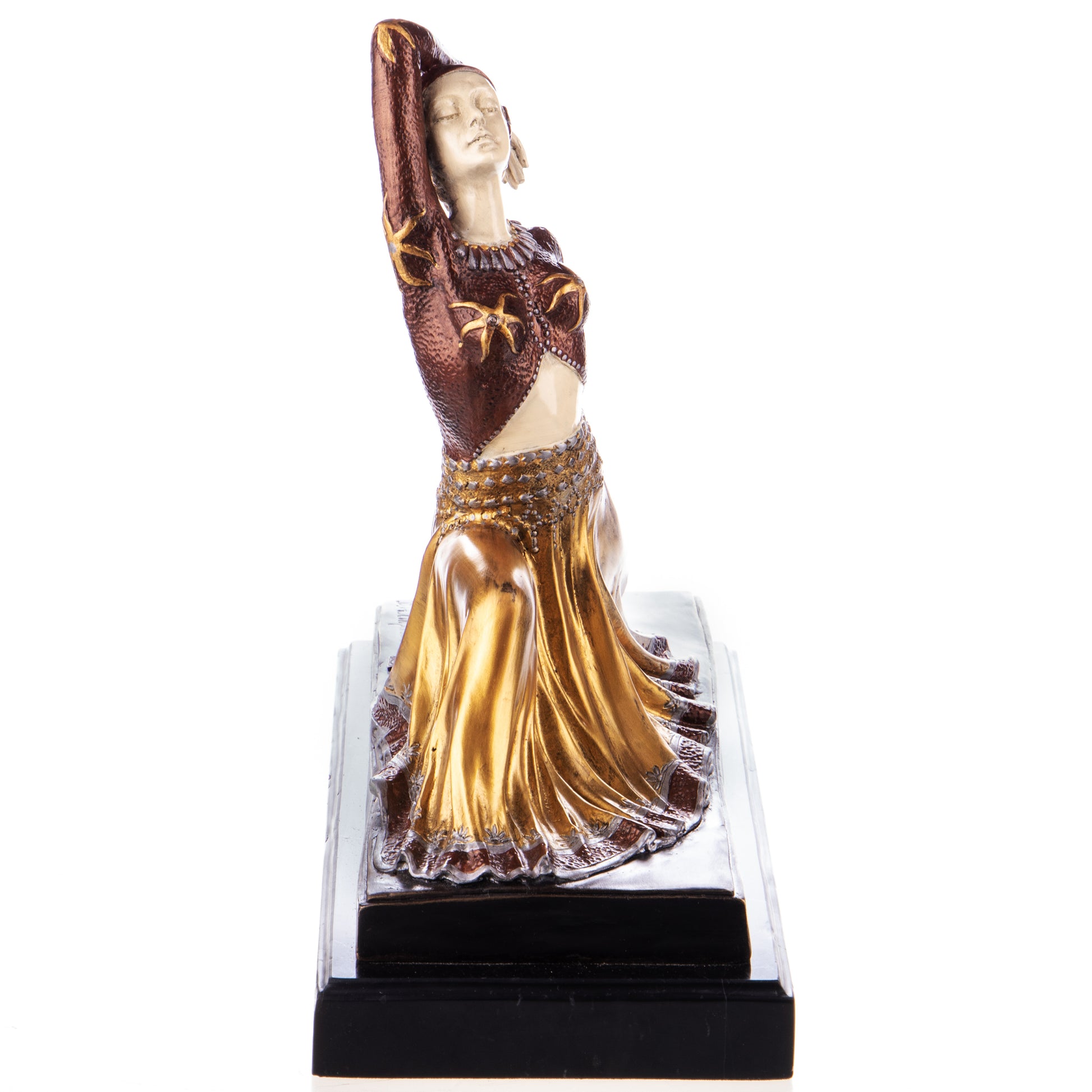 Sculpture en Bronze d'une Danseuse Art Déco,posture gracieuse,finition multicolore.
