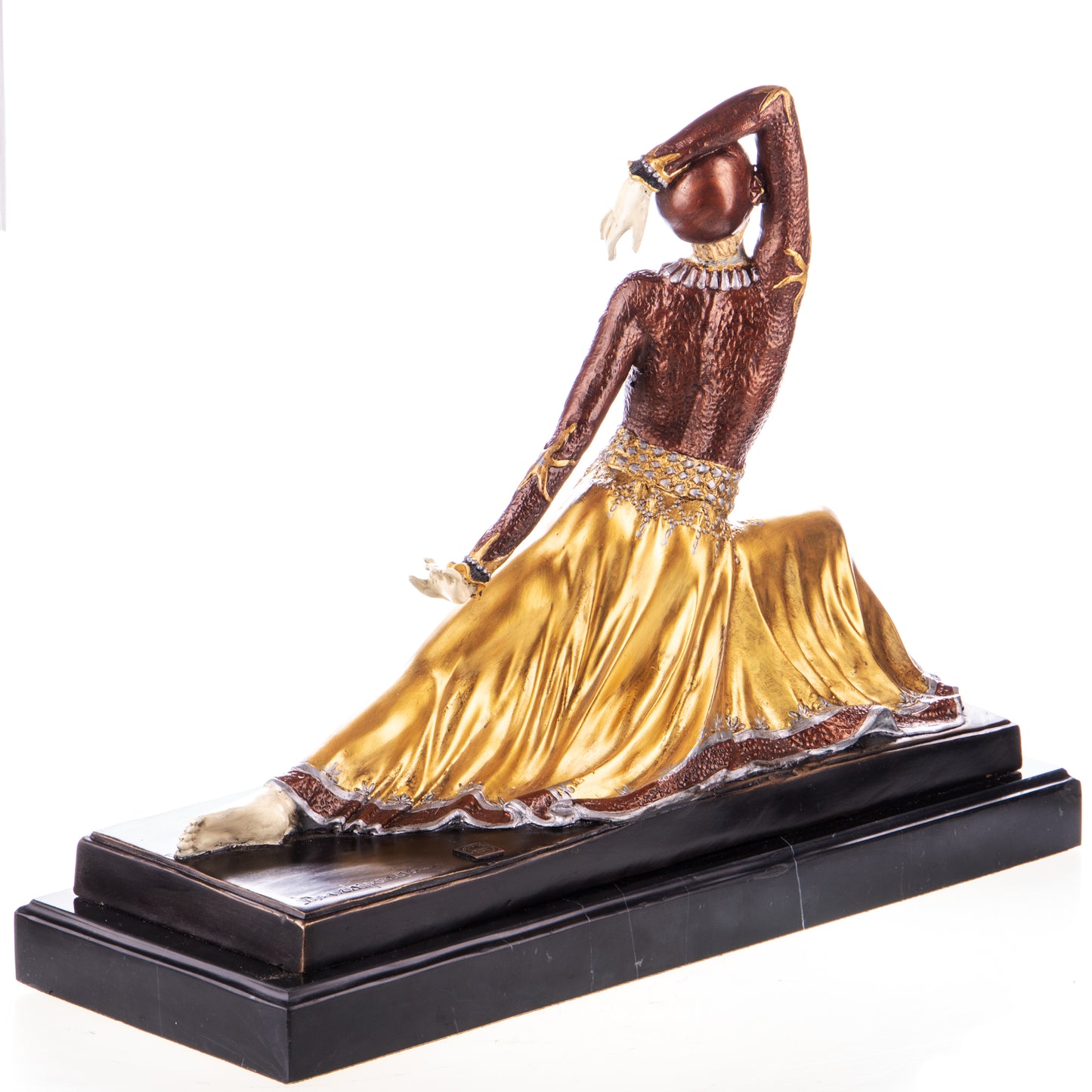 Sculpture en Bronze d'une Danseuse Art Déco,posture gracieuse,finition multicolore.