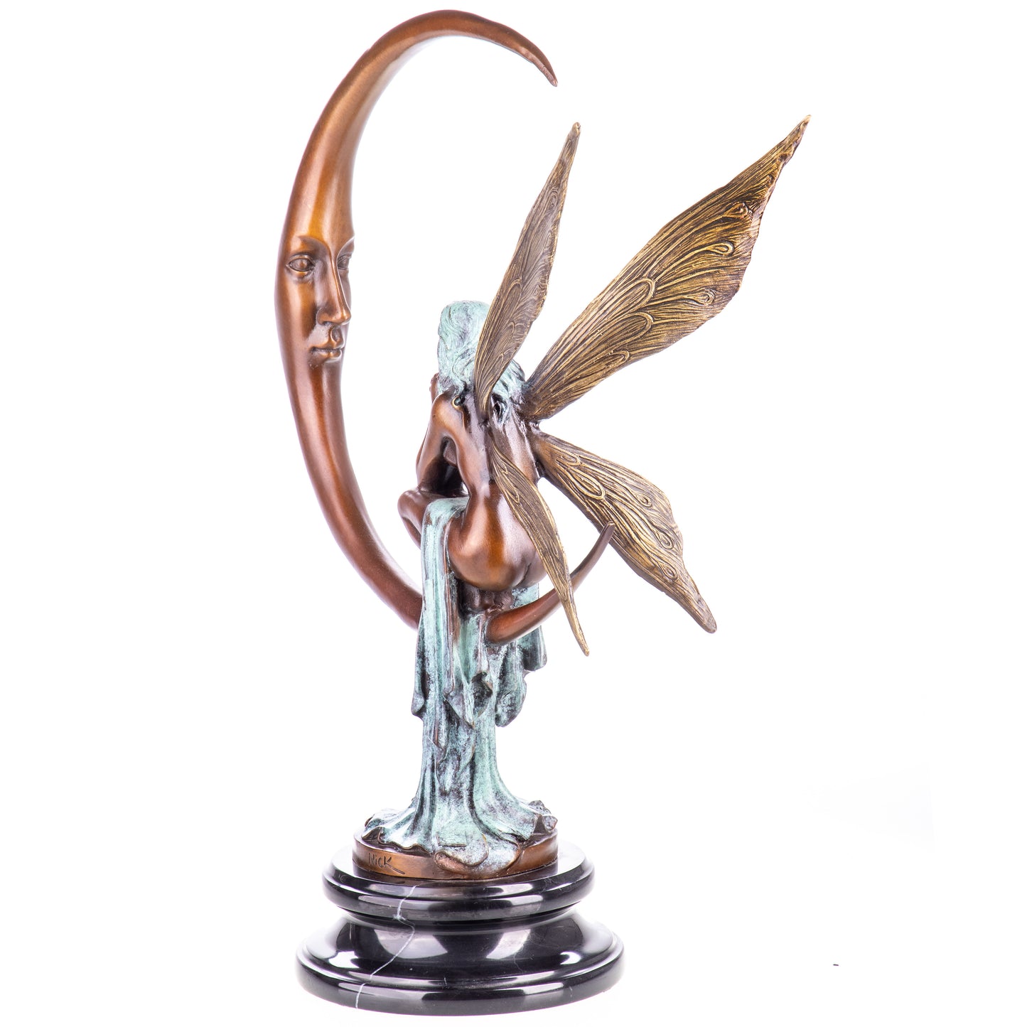 Statue en bronze Elfe sur la lune