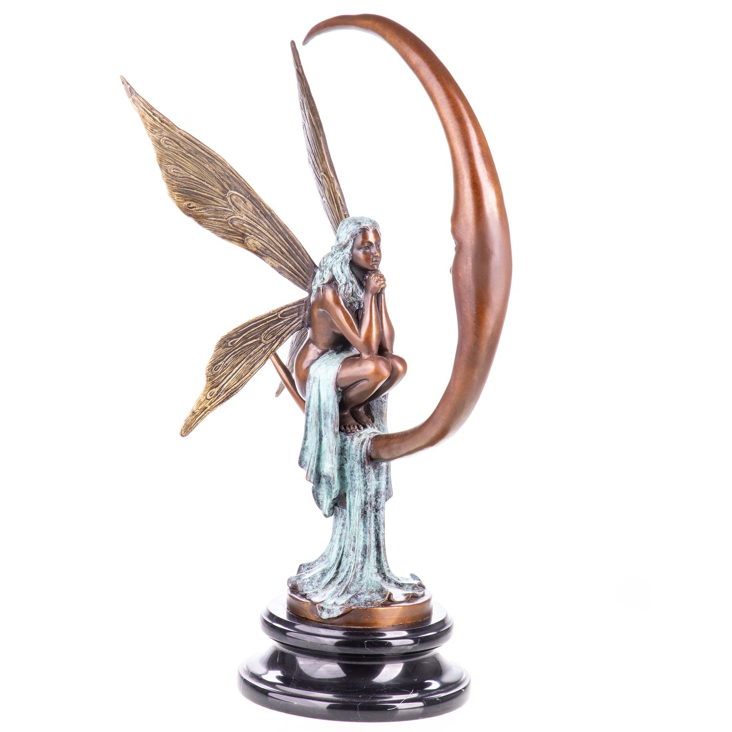 Statue en bronze Elfe sur la lune