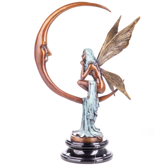 Statue en bronze Elfe sur la lune