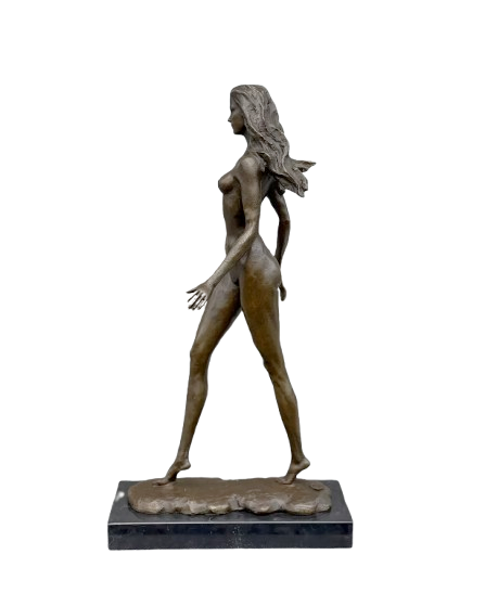 Sculpture en bronze Femme nue marchant