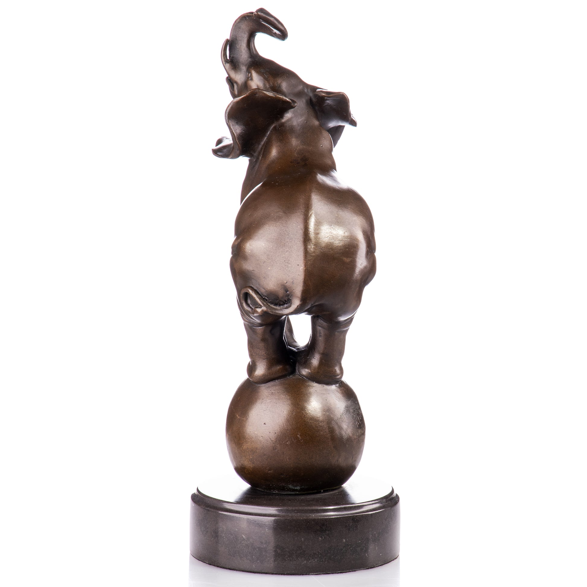 Sculpture en Bronze d'un Éléphant en équilibre sur un ballon,style Artistique et Décoratif.