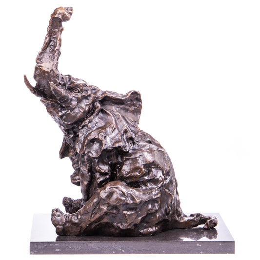 Sculpture en Bronze d'un Éléphant Abstrait.