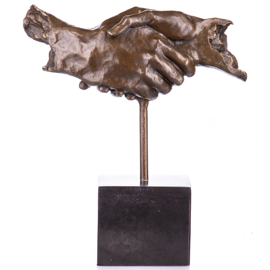 Statue en bronze Mains l'amitié