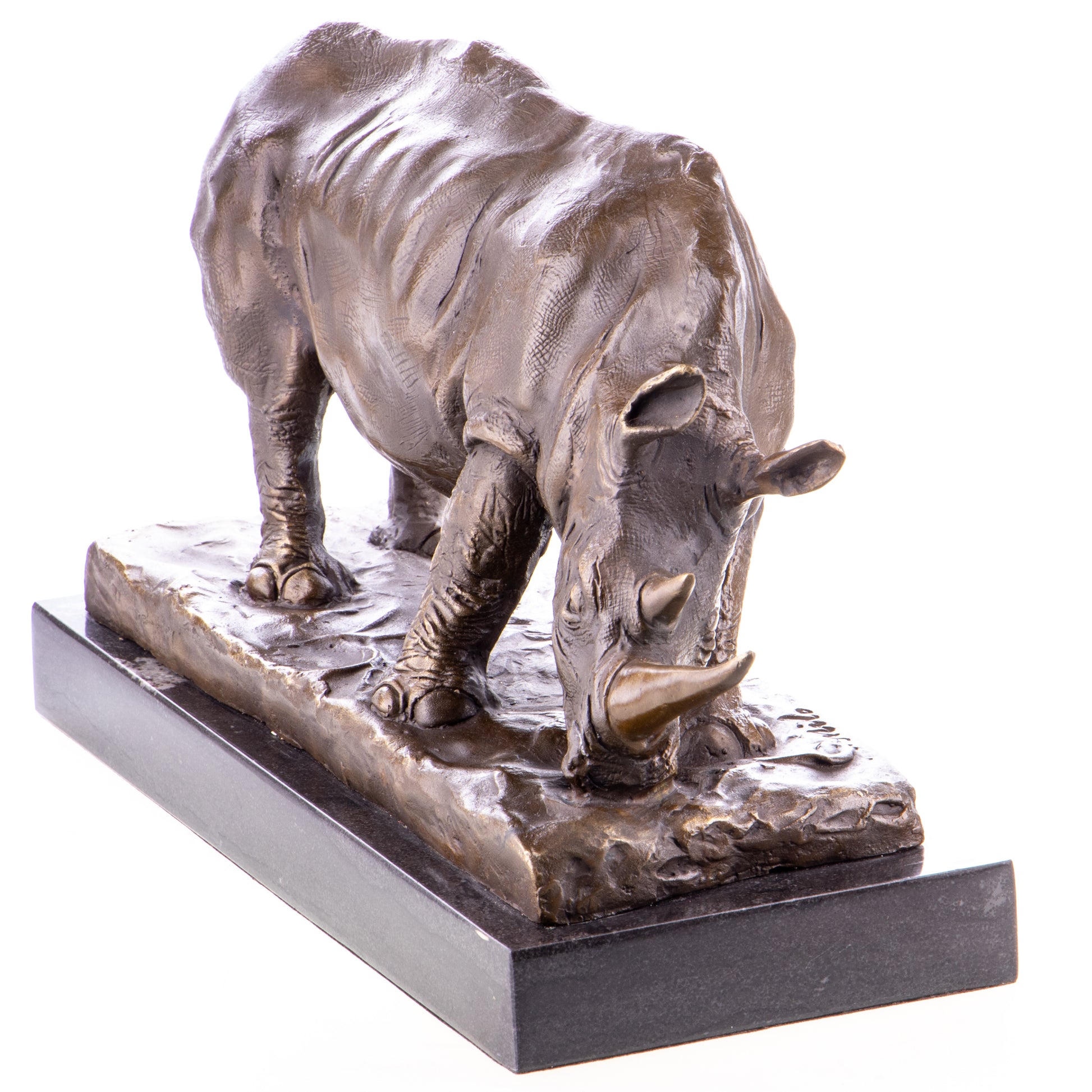 Statue de Rhinocéros en bronze,décoration Faune sauvage et art Réaliste.