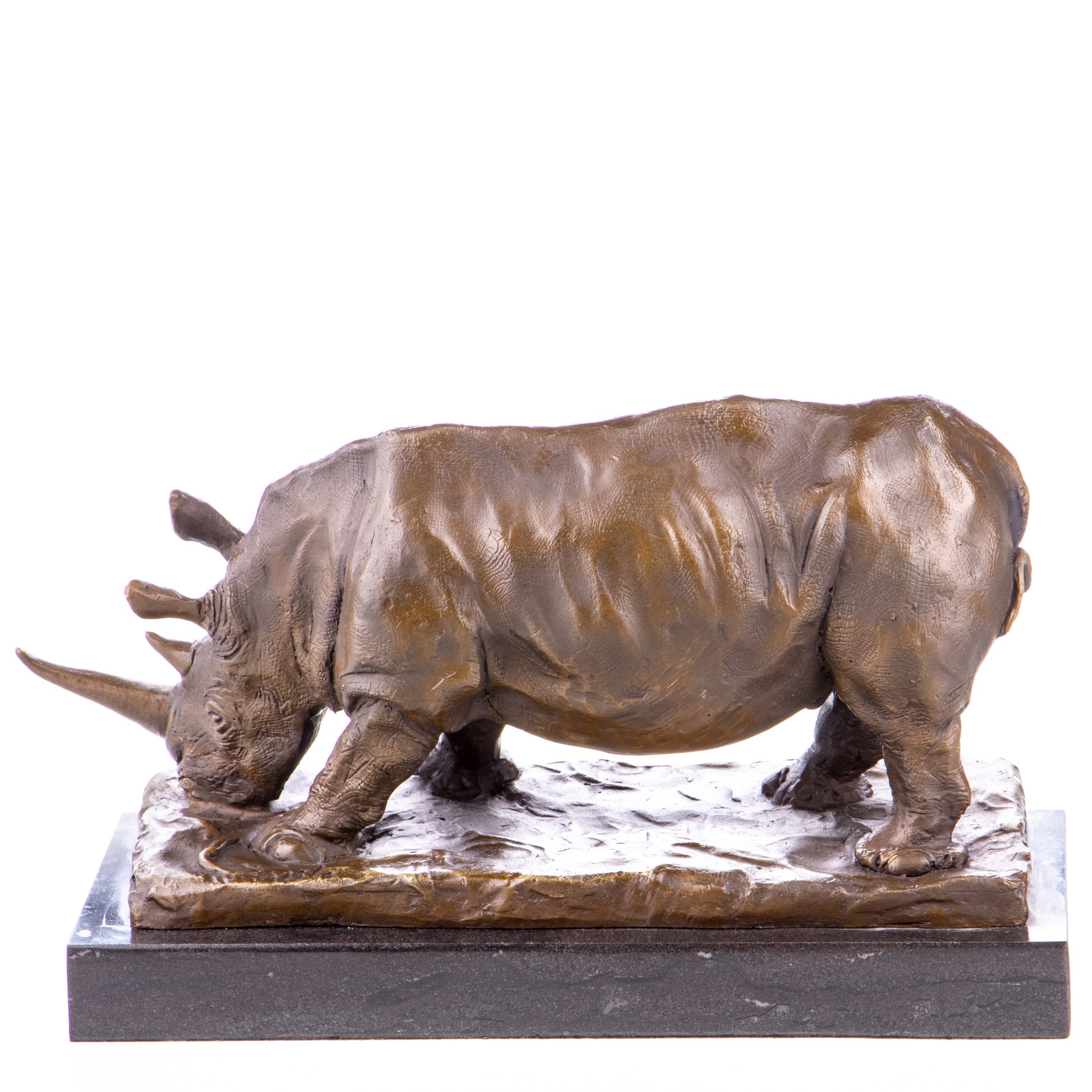 Statue de Rhinocéros en bronze,décoration Faune sauvage et art Réaliste.