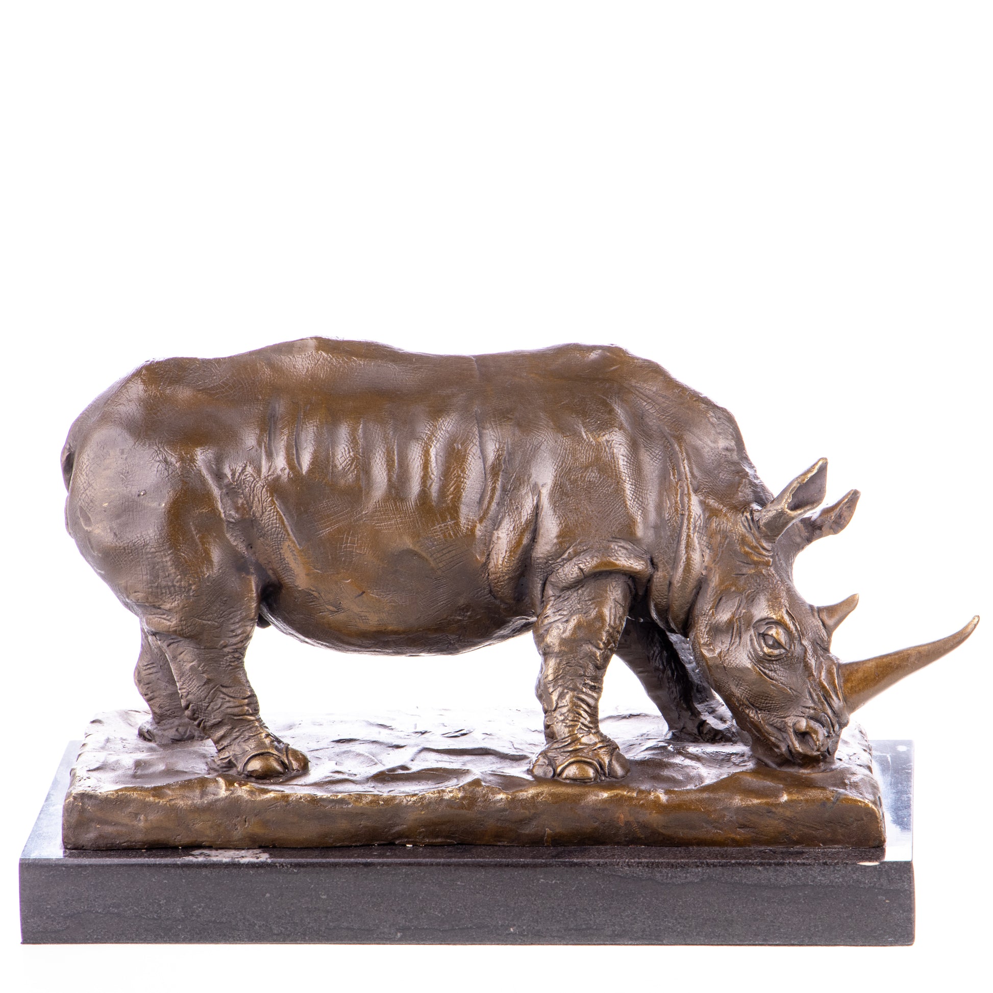 Statue de Rhinocéros en bronze,décoration Faune sauvage et art Réaliste.
