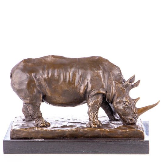 Statue de Rhinocéros en bronze,décoration Faune sauvage et art Réaliste.