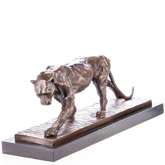 Sculpture en bronze d'une Panthère Abstraite Cubiste.