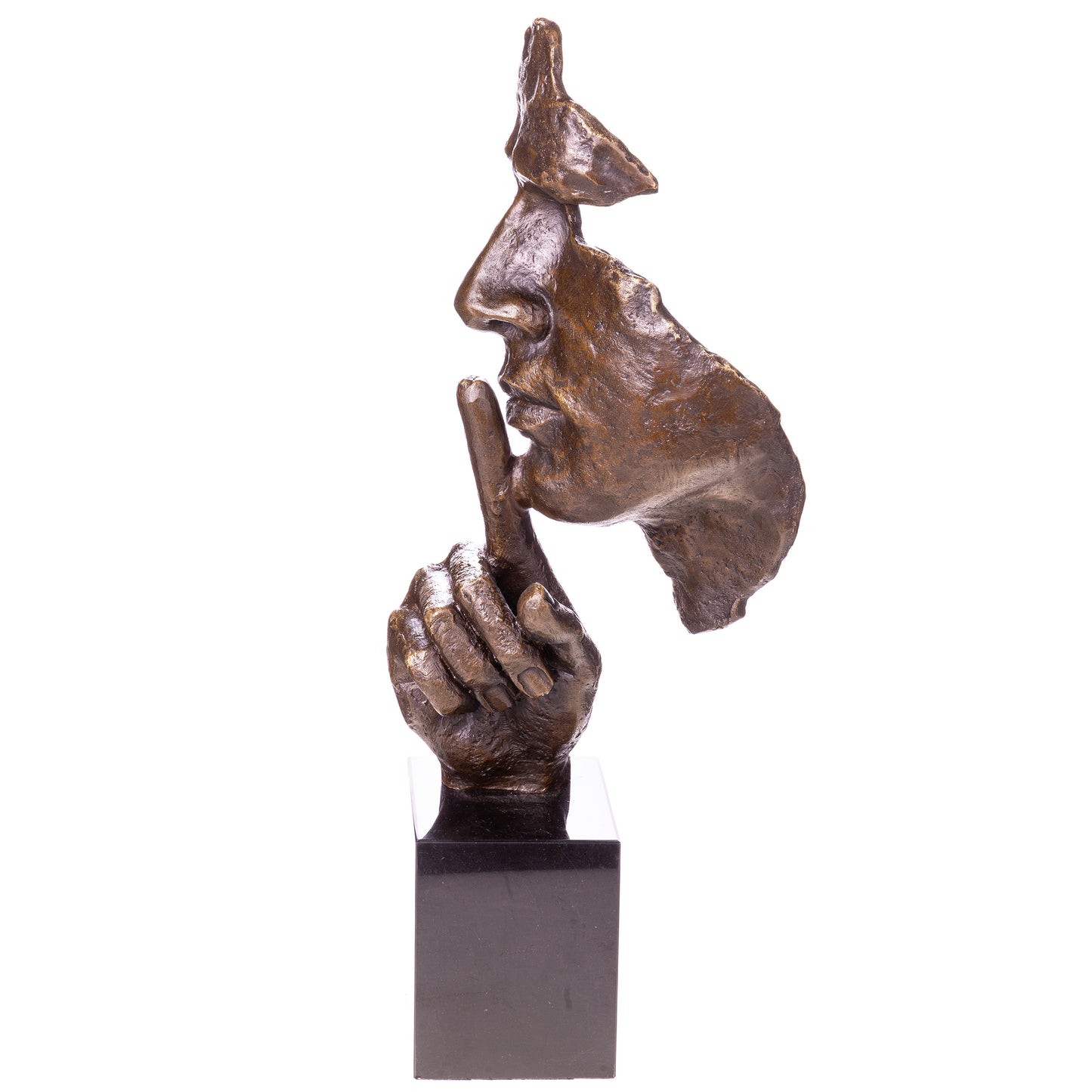 Sculpture en bronze Le silence