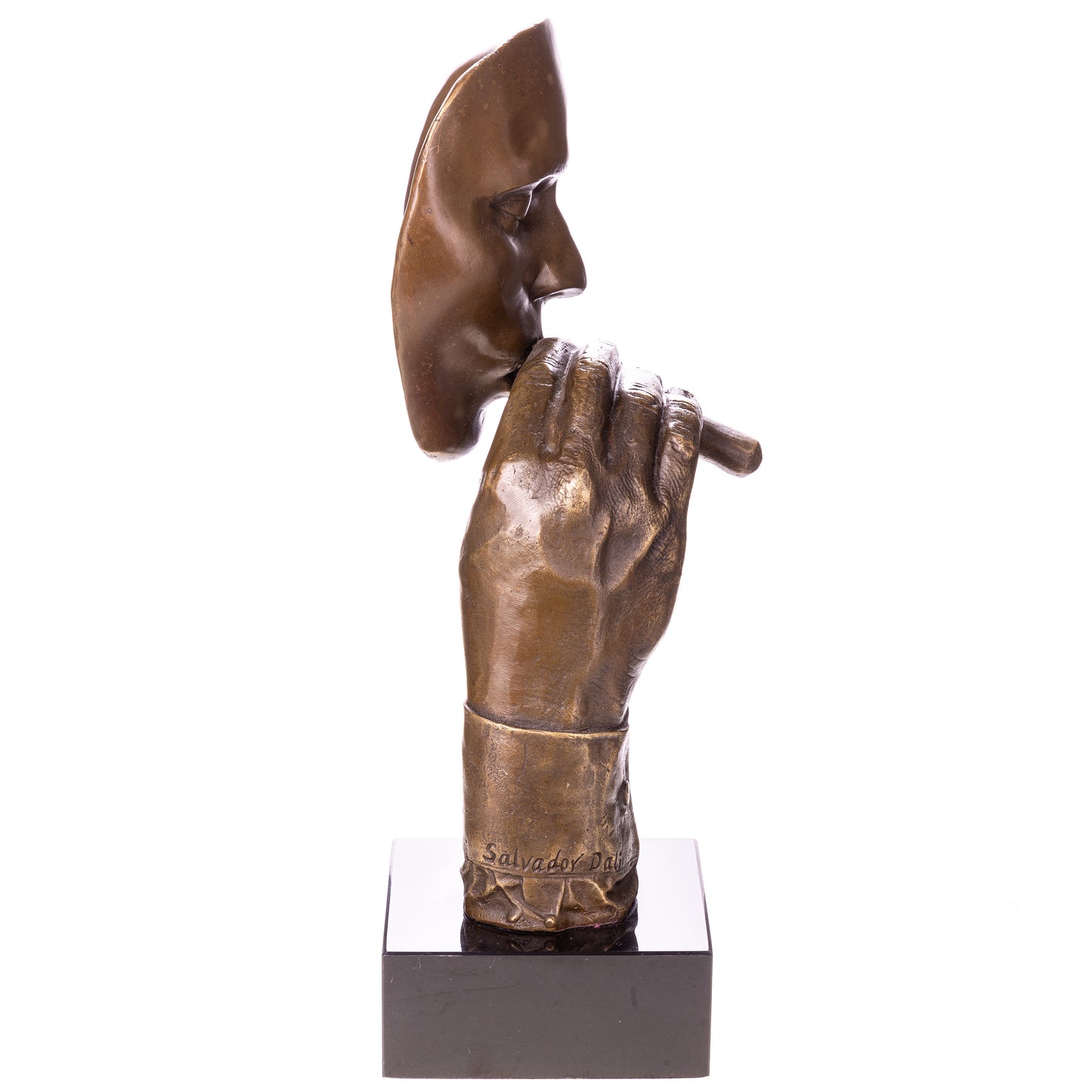 Sculpture en bronze Visage d'un homme au cigare