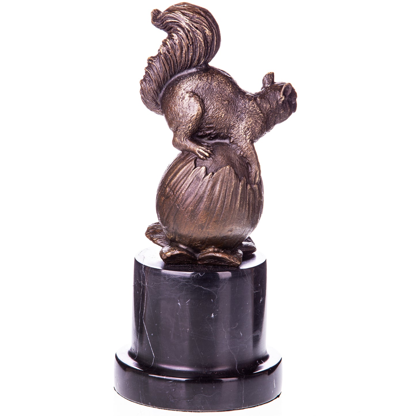 Statue en Bronze Écureuil sur noisette