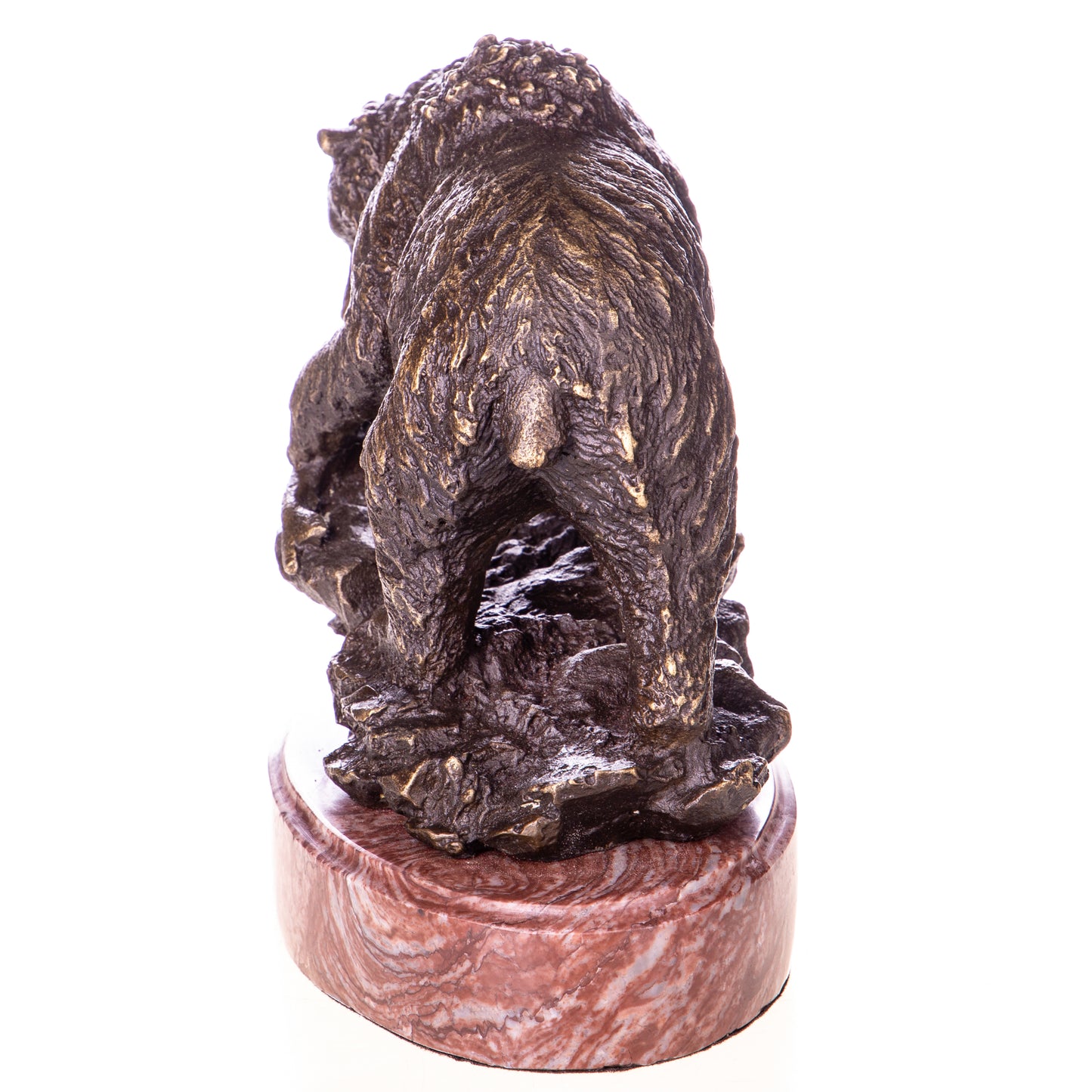 Sculpture en Bronze Ours Grizzly au Saumon