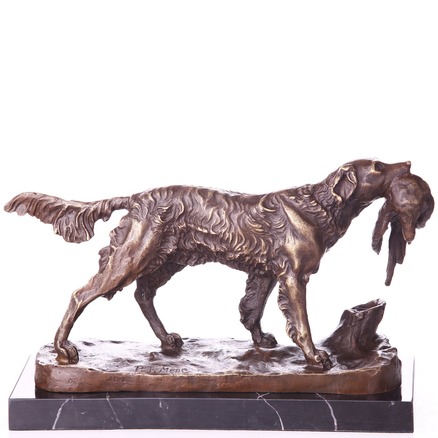 Sculpture en Bronze d'un Chien de Chasse.